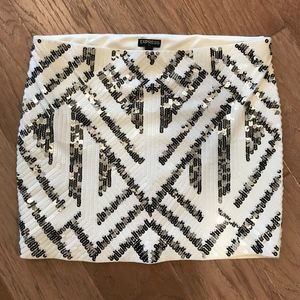 Express White Sequin Mini-Skirt